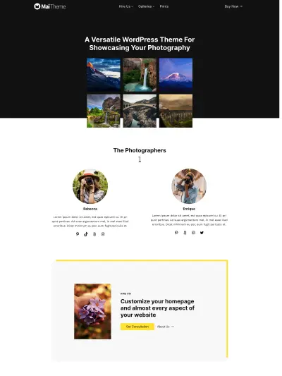 Mai Pure Photography demo homepage