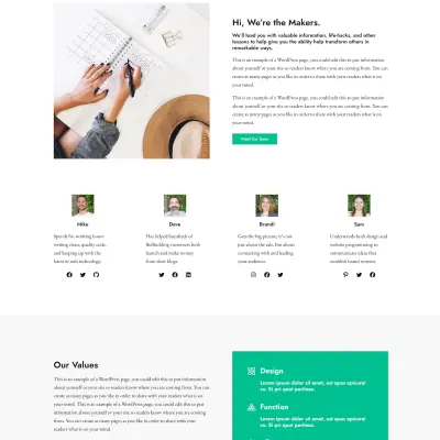 Mai Pure About Landing Page