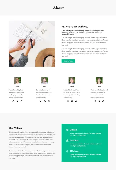 Mai Pure About Landing Page