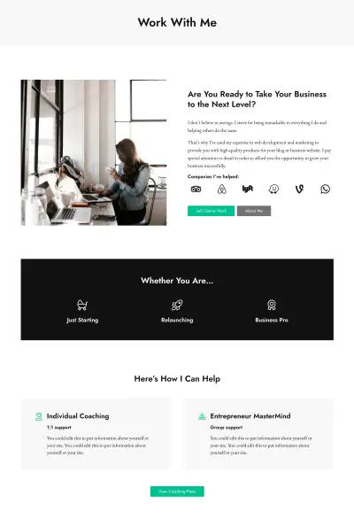 Mai Pure Work With Me Landing Page