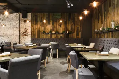 Comfortable modern dining place, contemporary design background