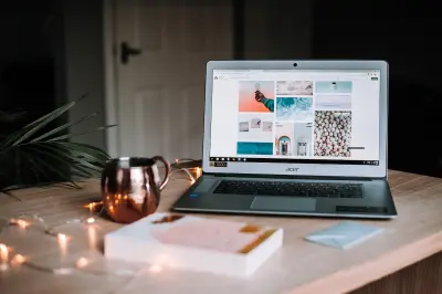 portfolio layout on a laptop screen