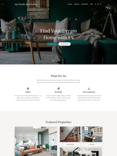 Mai Studio Real Estate Theme Mockup