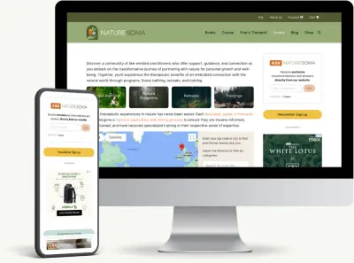 Naturesoma events page with AI Search